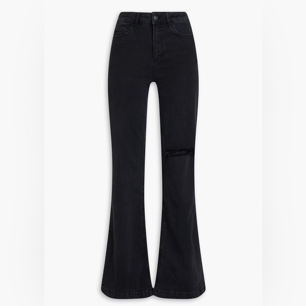 PAIGE mid-rise flare and western black jeans